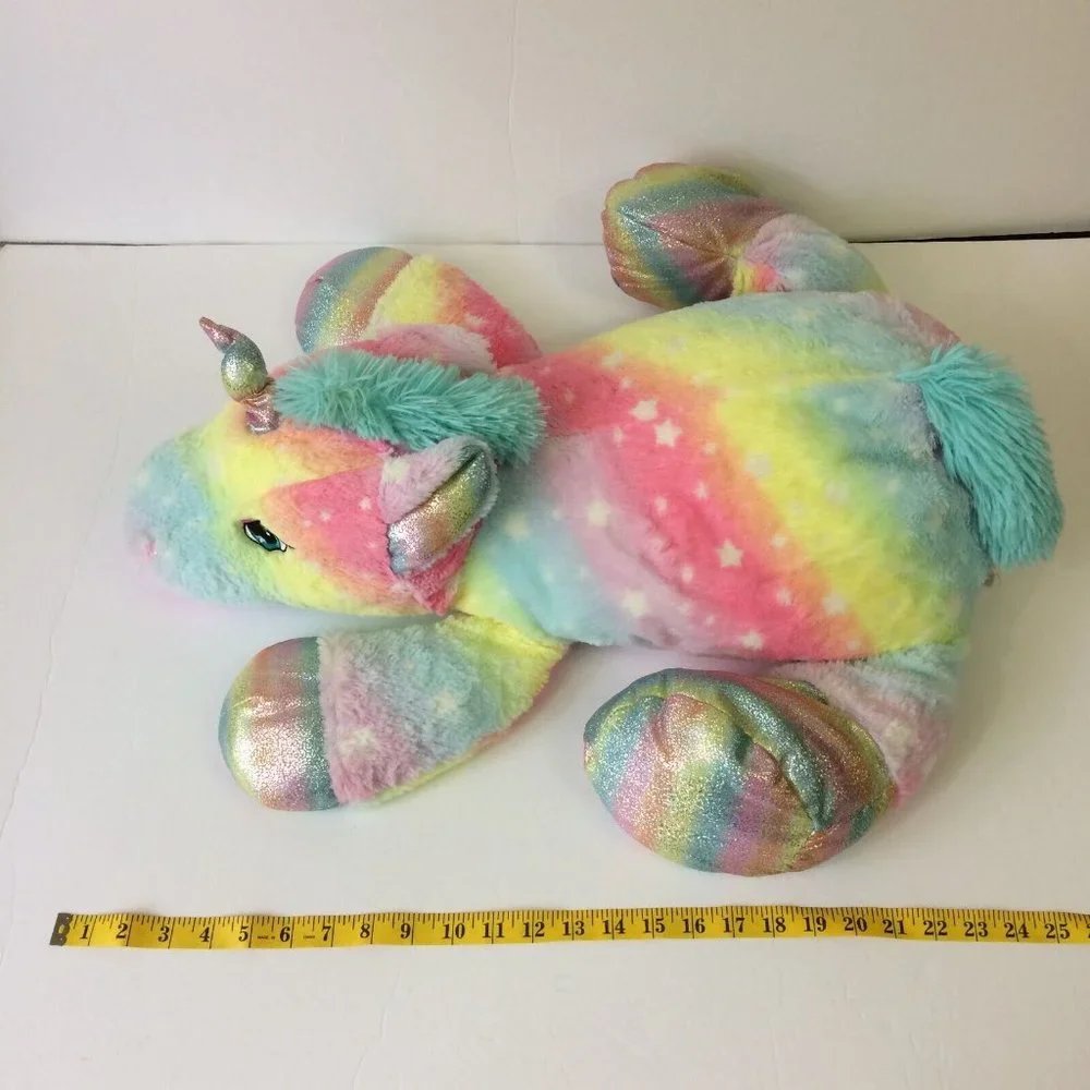 Unicorn Tie Dye Colorful Sparkle Horn Rainbow Large 28" Plush Stuffed Animal - Picture 11 of 11